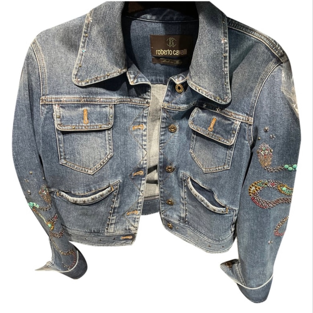 Roberto Cavalli, beaded, denim jacket